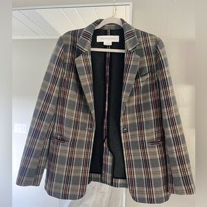 Treasure & Bond Plaid Blazer - Gray and Black